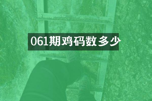 061期鸡码数多少