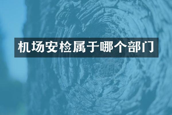 机场安检属于哪个部门