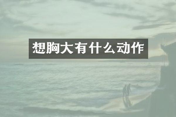 想胸大有什么动作