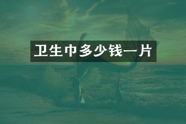 卫生巾多少钱一片