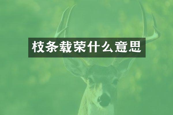 枝条载荣什么意思