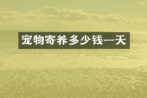 宠物寄养多少钱一天