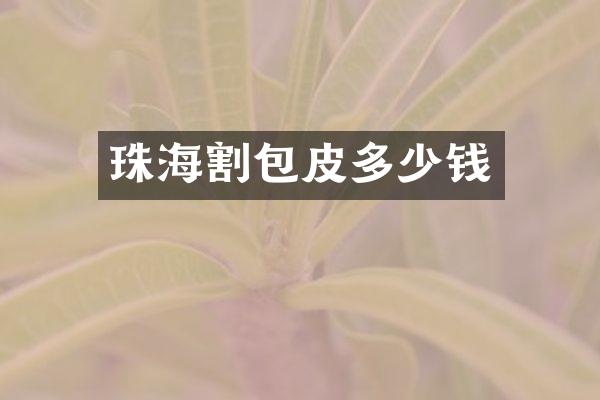珠海割包皮多少钱
