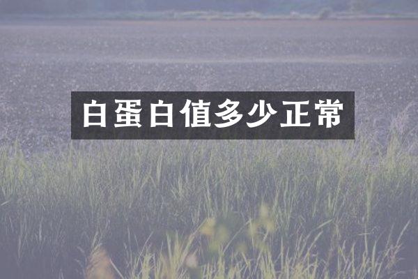 白蛋白值多少正常