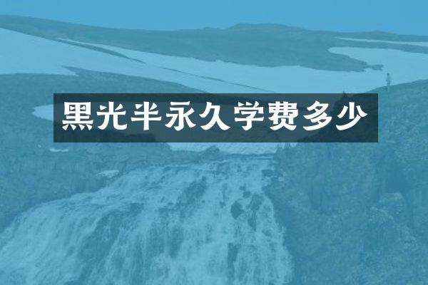 黑光半永久学费多少