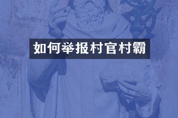 如何举报村官村霸