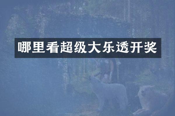 哪里看超级大乐透开奖