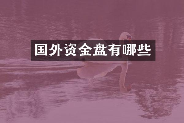 国外资金盘有哪些