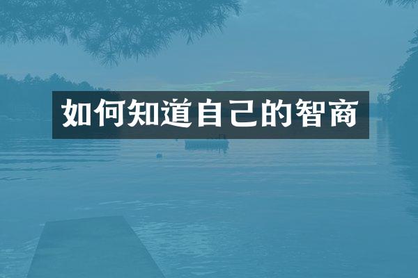 如何知道自己的智商