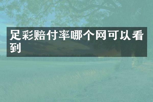 赔付率哪个网可以看到