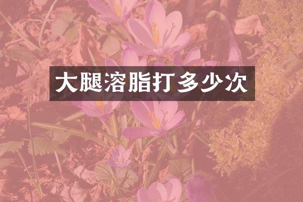 大腿溶脂打多少次