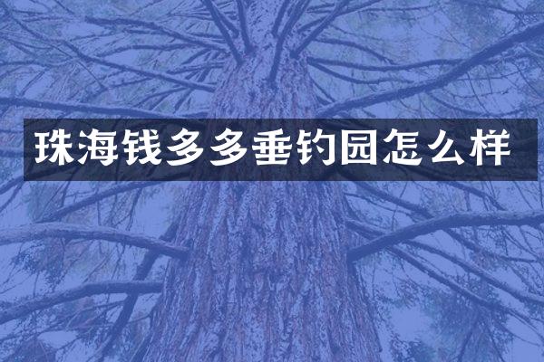 珠海钱多多垂钓园怎么样
