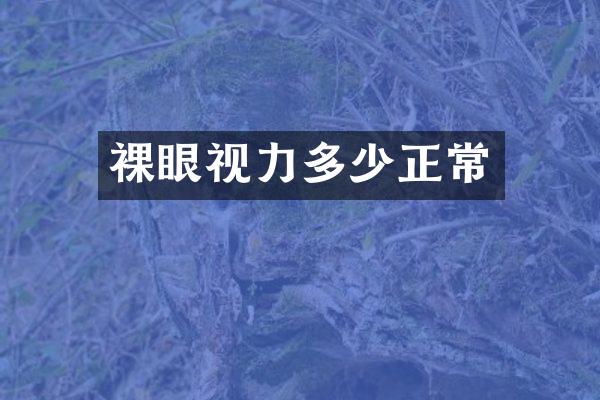 裸眼视力多少正常