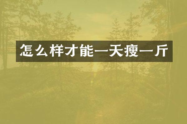 怎么样才能一天瘦一斤