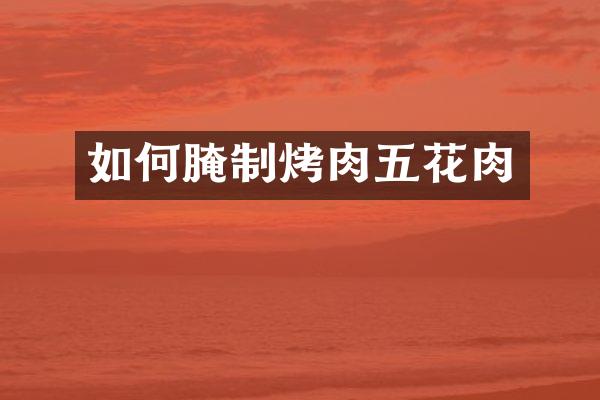 如何腌制烤肉五花肉