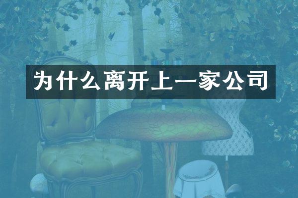 为什么离开上一家公司