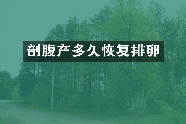 剖腹产多久恢复排卵