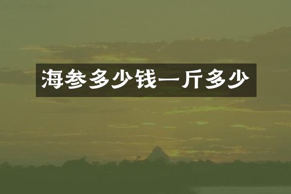 海参多少钱一斤多少