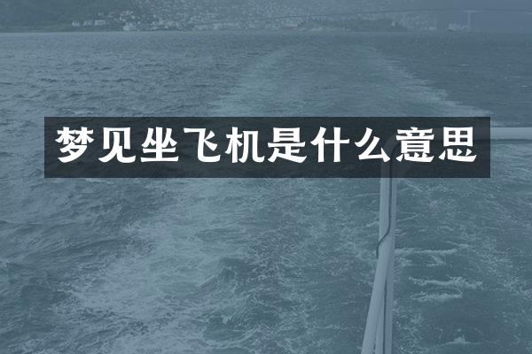 梦见坐飞机是什么意思