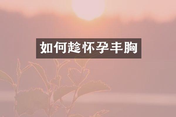 如何趁怀孕丰胸