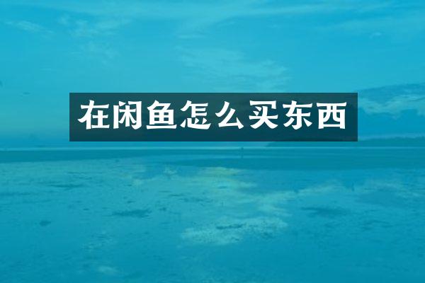 在闲鱼怎么买东西