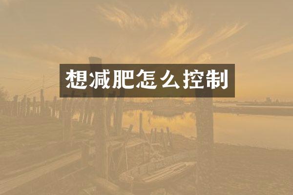 想减肥怎么控制