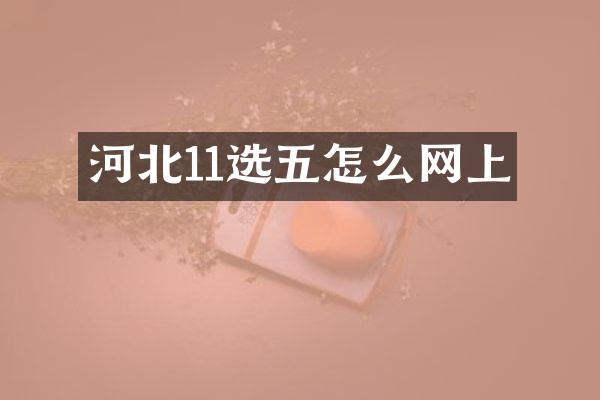 河北11选五怎么网上