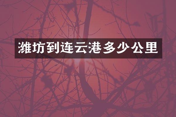 潍坊到连云港多少公里