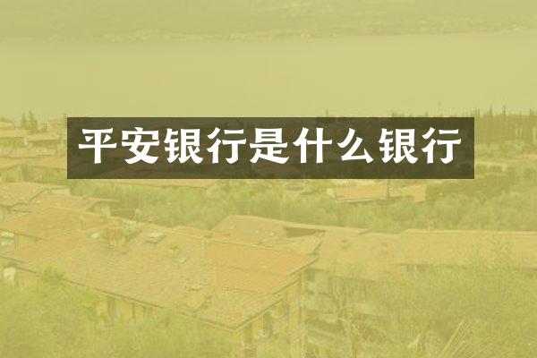 平安银行是什么银行