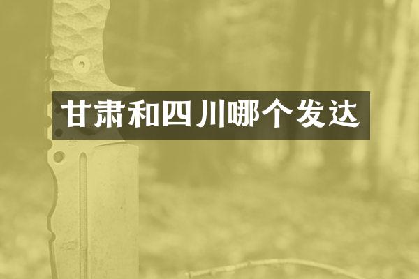 甘肃和四川哪个发达