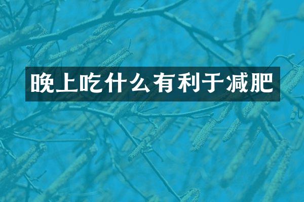 晚上吃什么有利于减肥