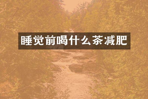 睡觉前喝什么茶减肥