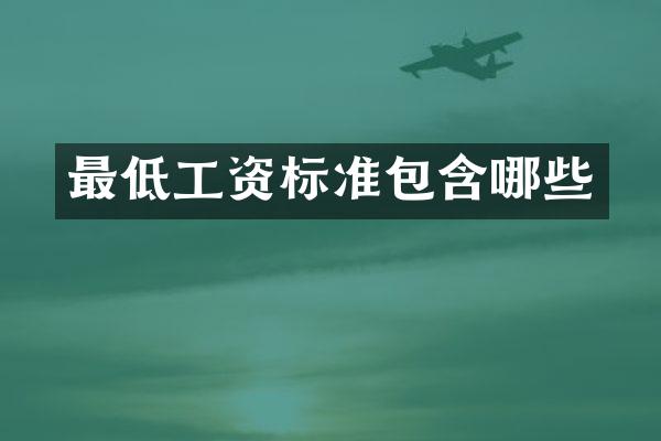 最低工资标准包含哪些
