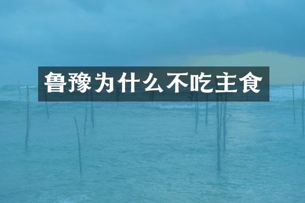 鲁豫为什么不吃主食