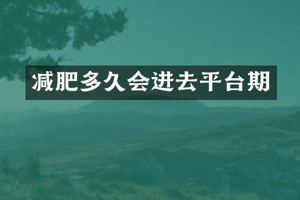 减肥多久会进去平台期