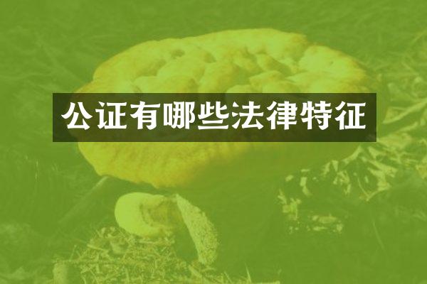 公证有哪些法律特征