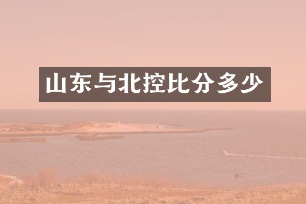 山东与北控比分多少