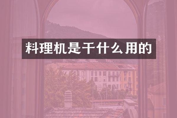 料理机是干什么用的