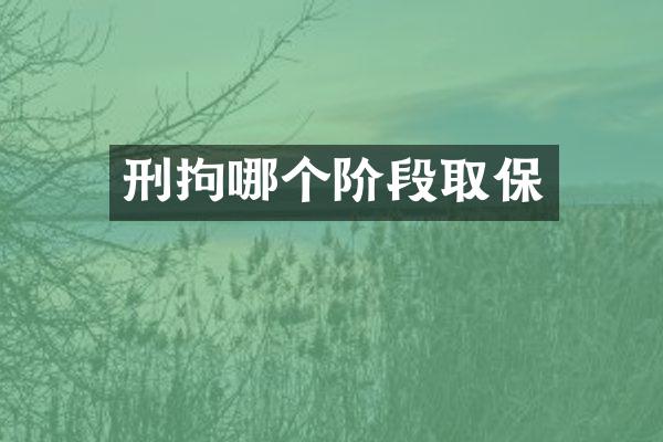 刑拘哪个阶段取保