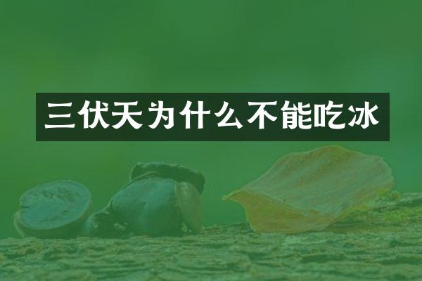 三伏天为什么不能吃冰