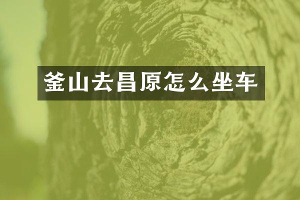 釜山去昌原怎么坐车