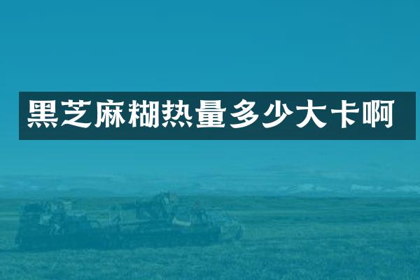 黑芝麻糊热量多少大卡啊