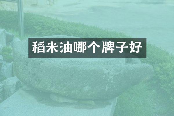 稻米油哪个牌子好