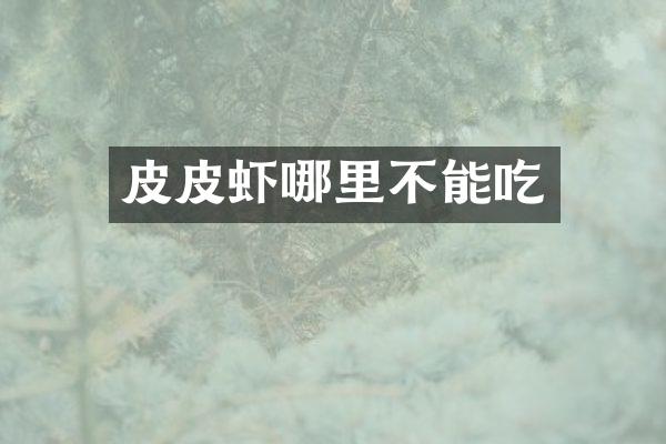 皮皮虾哪里不能吃