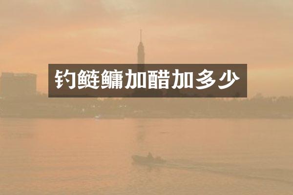 钓鲢鳙加醋加多少