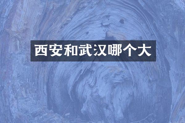 西安和武汉哪个大