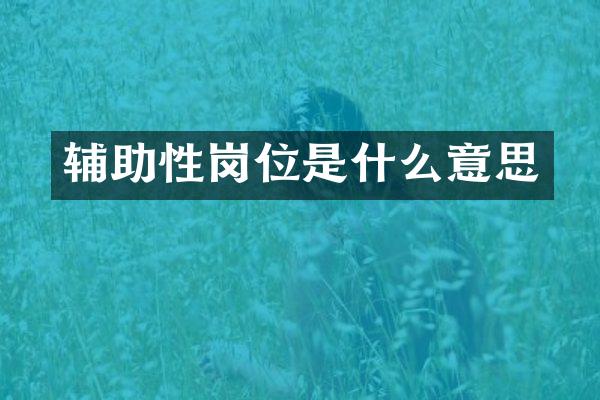 辅助性岗位是什么意思
