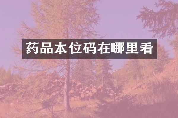 药品本位码在哪里看