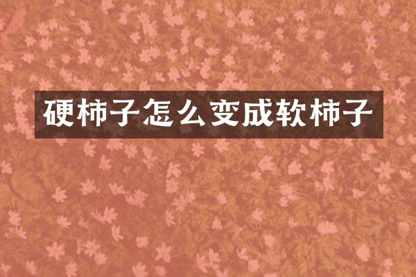 硬柿子怎么变成软柿子
