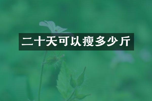 二十天可以瘦多少斤